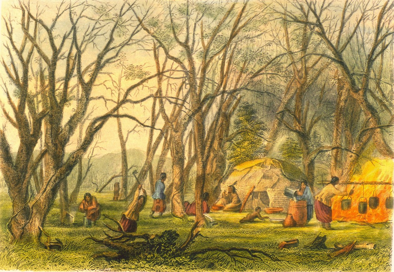 Indian Sugar Camp, 1853 af Captain Seth Eastman