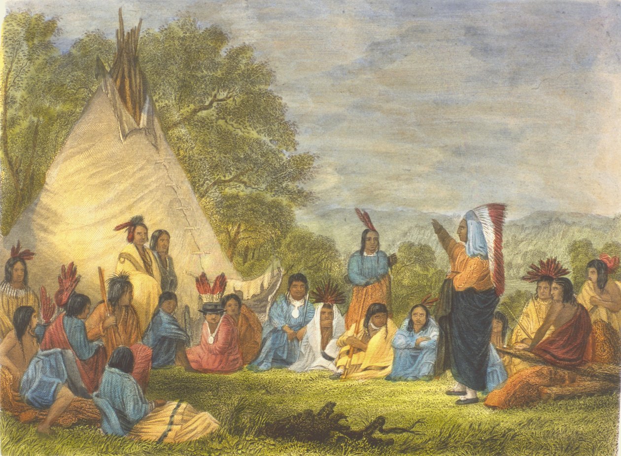 Indianere i Rådet, 1853 af Captain Seth Eastman