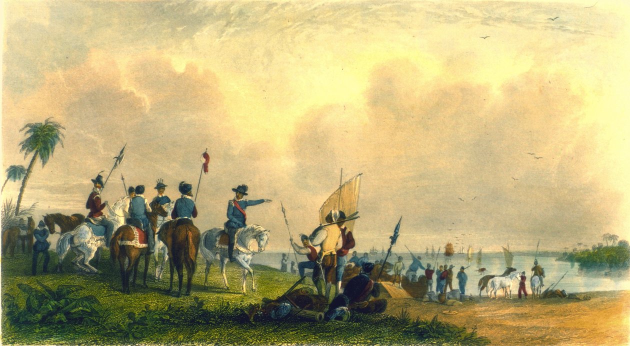 Landingen af De Soto ved Tampa Bay i 1539, 1853 af Captain Seth Eastman