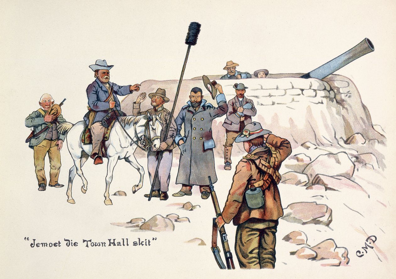 Jemoet die Town Hall sketch, fra The Leaguer of Ladysmith, 1900 af Captain Clive Dixon