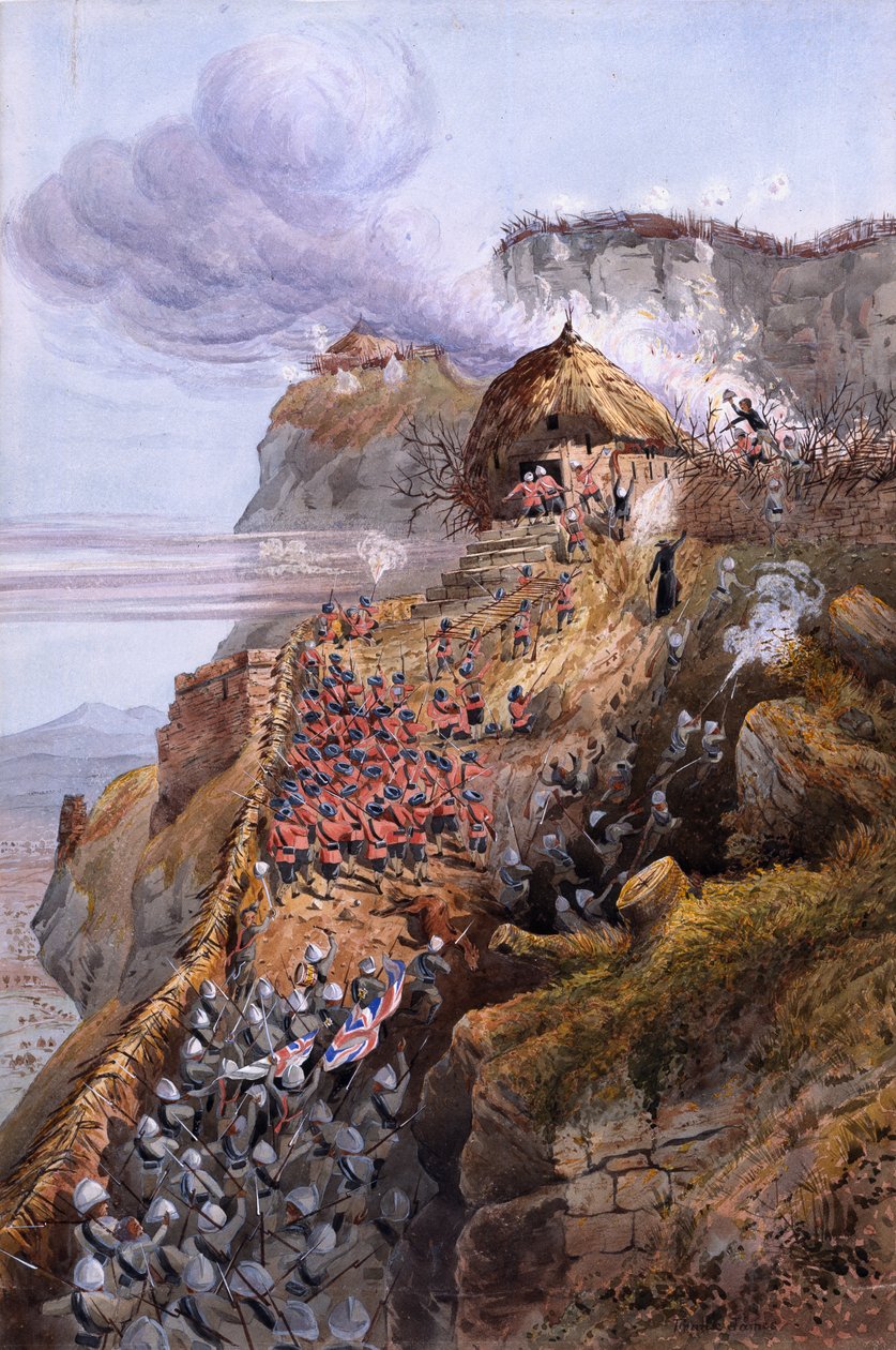 Storming of the Gateway, Magdala, Abessinien af Captain Cornelius Francis James