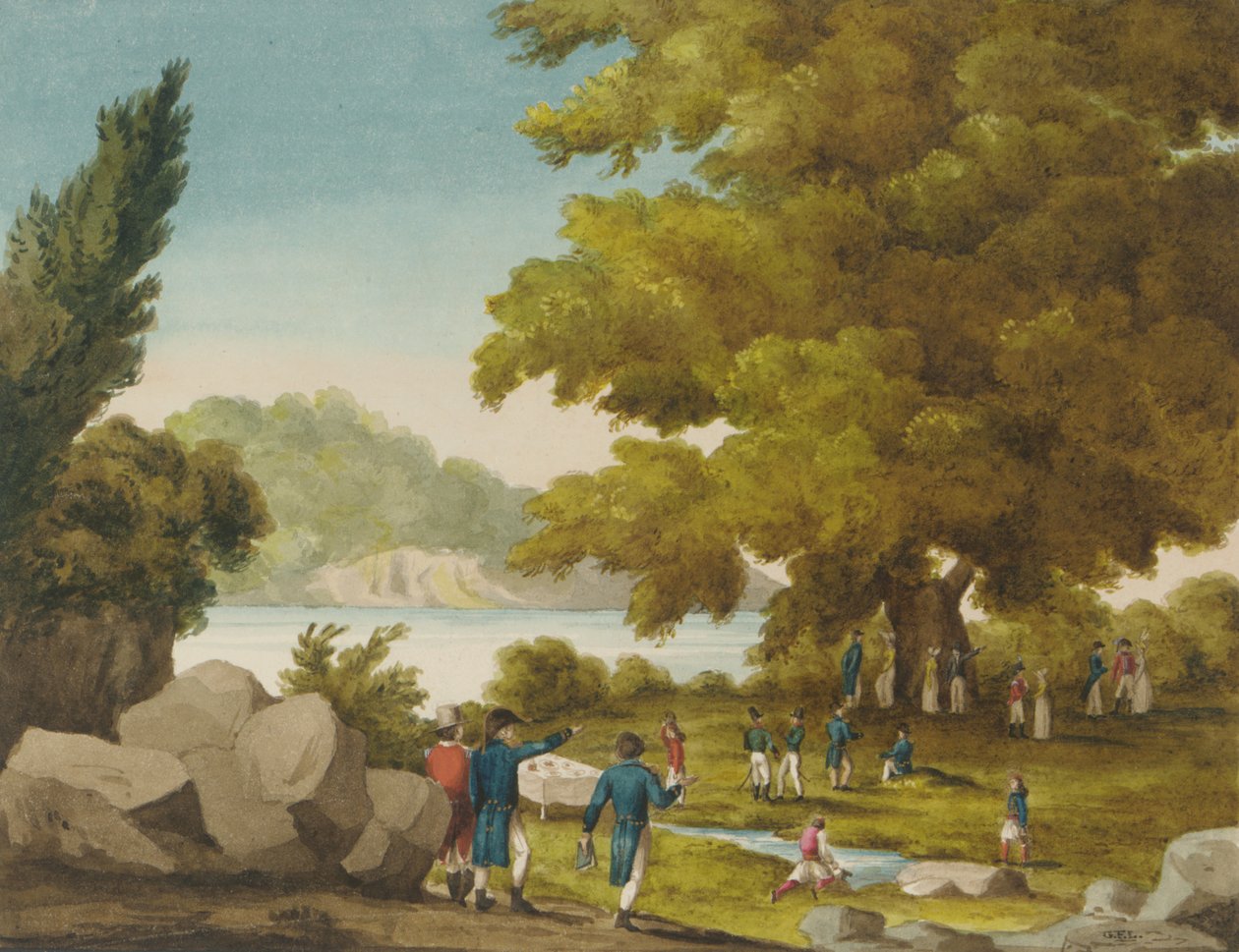 The Fountain of the Bashaw, Santa Maura, Grækenland af Captain George Francis Lyon