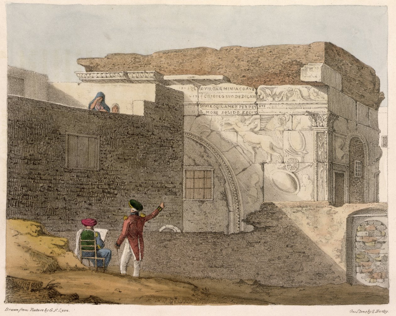 Triumfbuen, Tripoli, planche 4 fra "A Narrative of Travels in Northern Africa", graveret af George Harley (1791-1871) 1821 af Captain George Francis Lyon