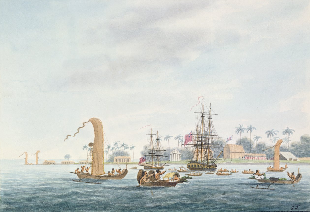 Point Venus, øen Otahytey, 1792 af Captain George Tobin