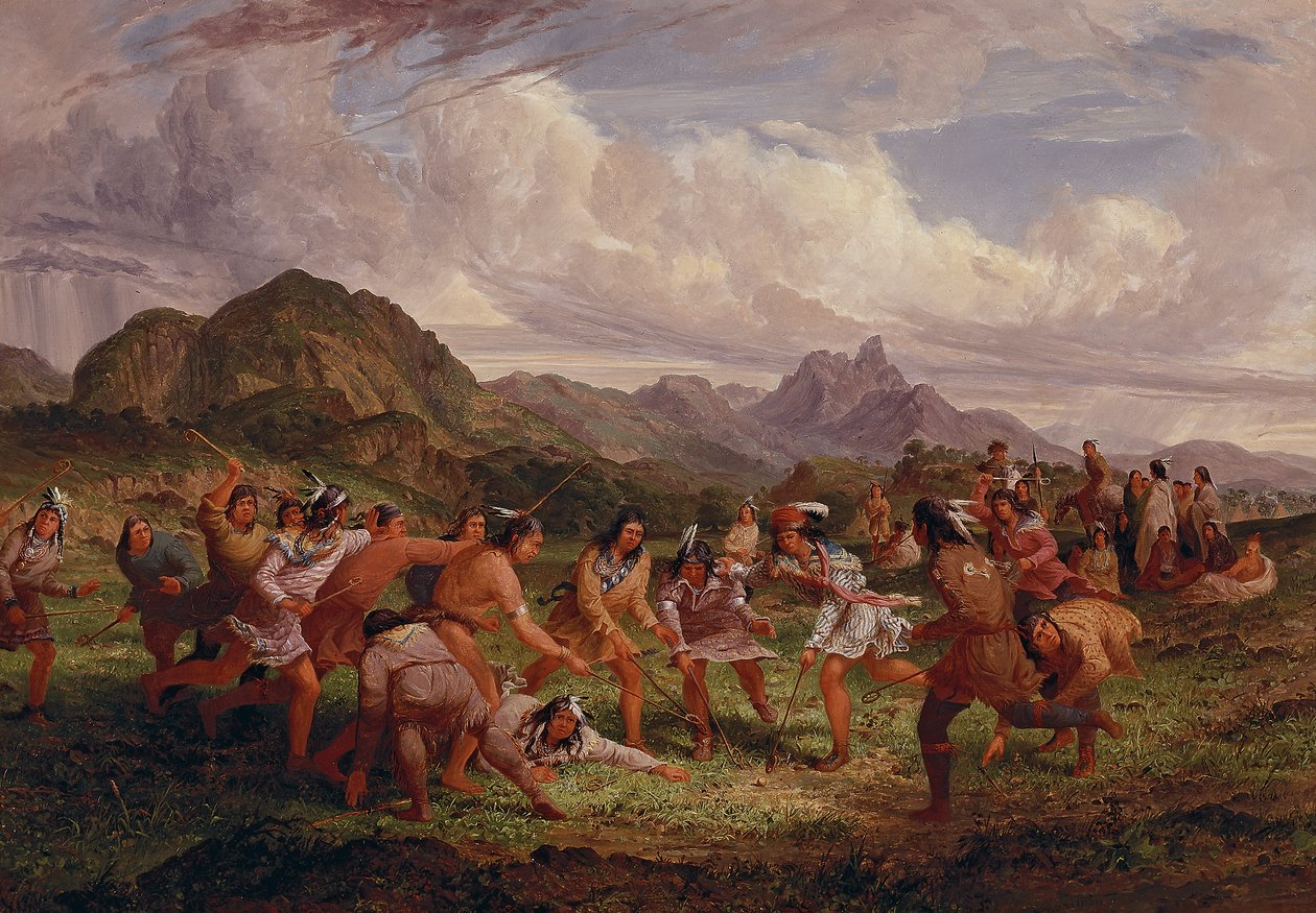 Boldspil blandt sioux-indianerne, 1851 af Captain Seth Eastman