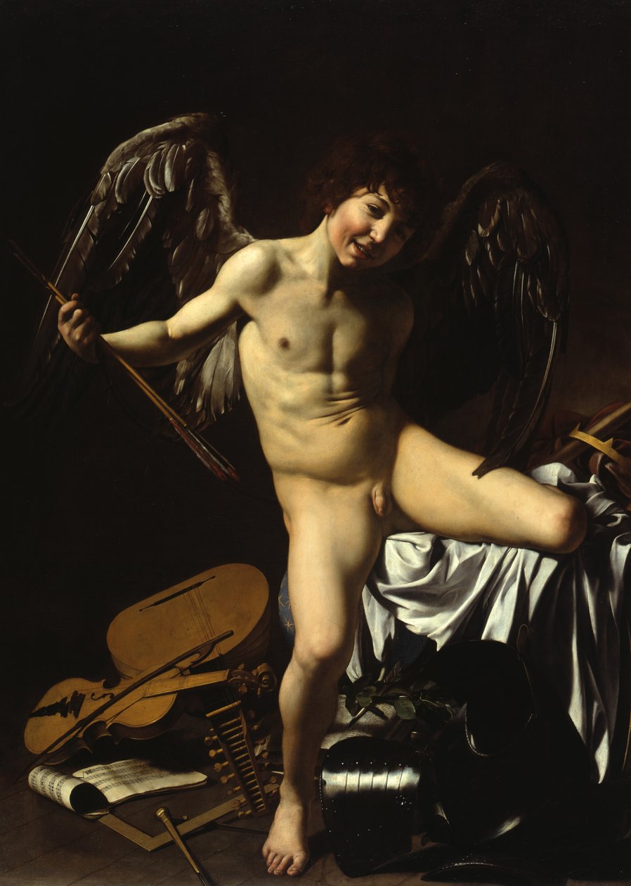 Tysk: Amor als Sieger Amor Vincit Omnia af Caravaggio