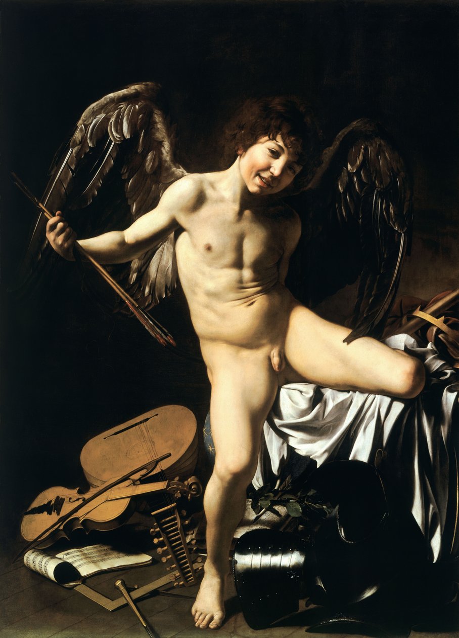 Tysk: Amor als Sieger Amor Vincit Omnia af Caravaggio