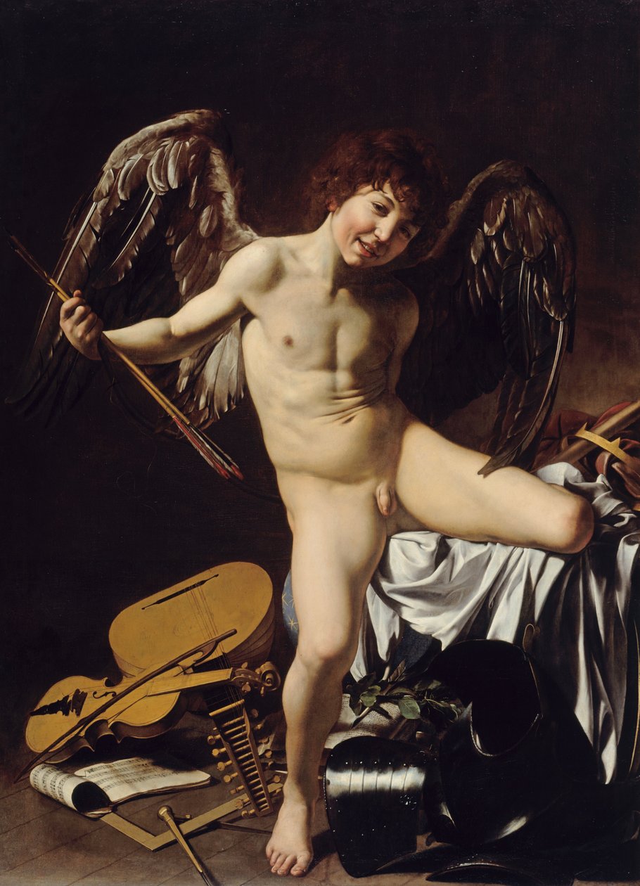 Tysk: Amor als Sieger Amor Vincit Omnia af Caravaggio
