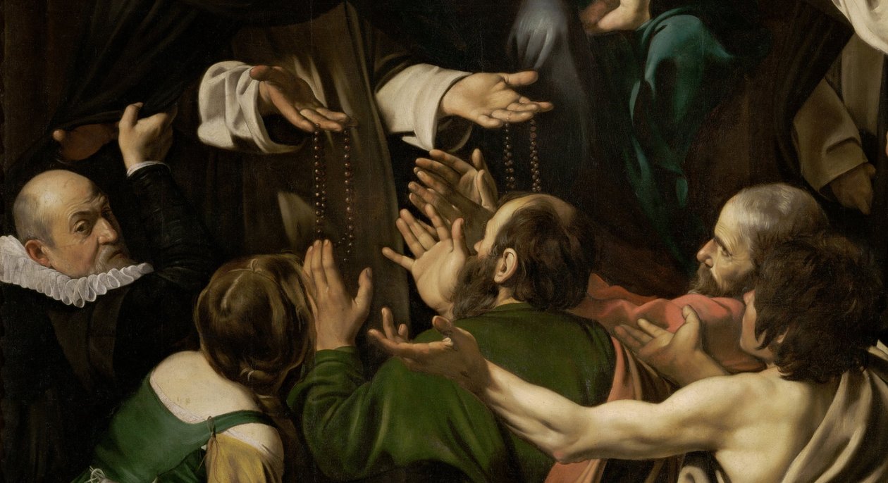 Madonna fra rosenkransen af Michelangelo Merisi da  Caravaggio