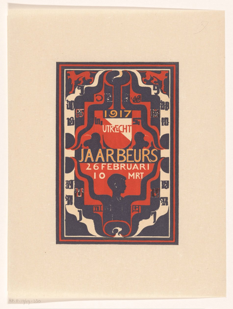 Annoncering til messe Utrecht 1917 af Carel Adolph Lion Cachet