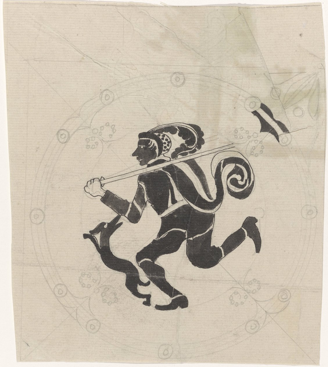 Hare jæger dekorativt design af Carel Adolph Lion Cachet
