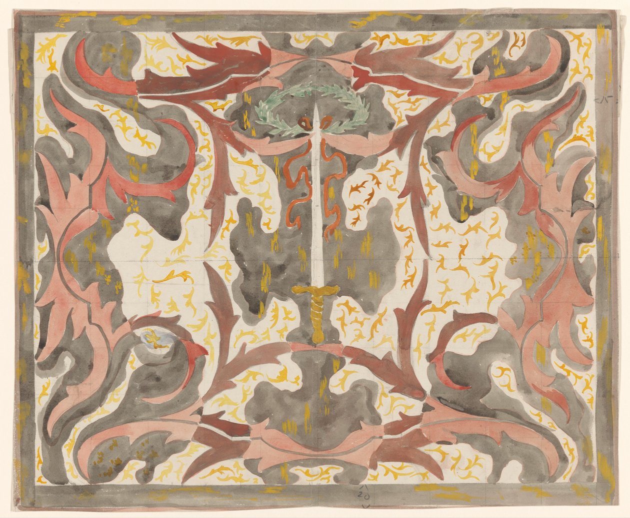 Dekorativt Stand Up Epee Design af Carel Adolph Lion Cachet