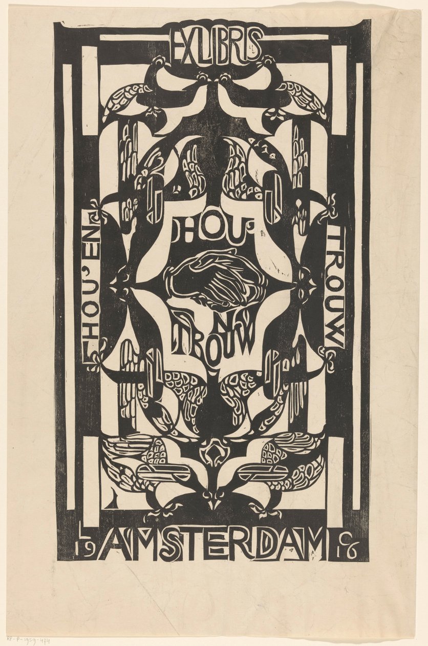 Ex libris af foreningen Hou