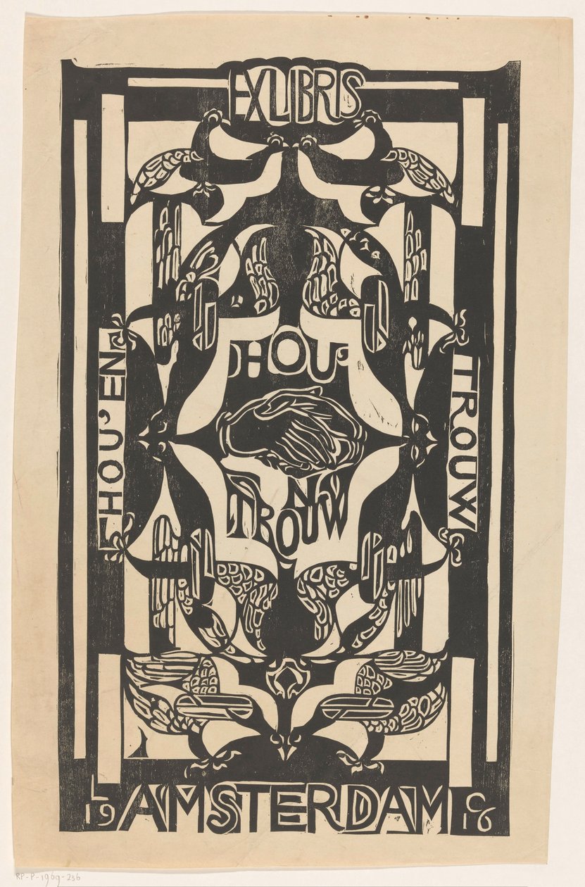 Ex libris af foreningen Hou