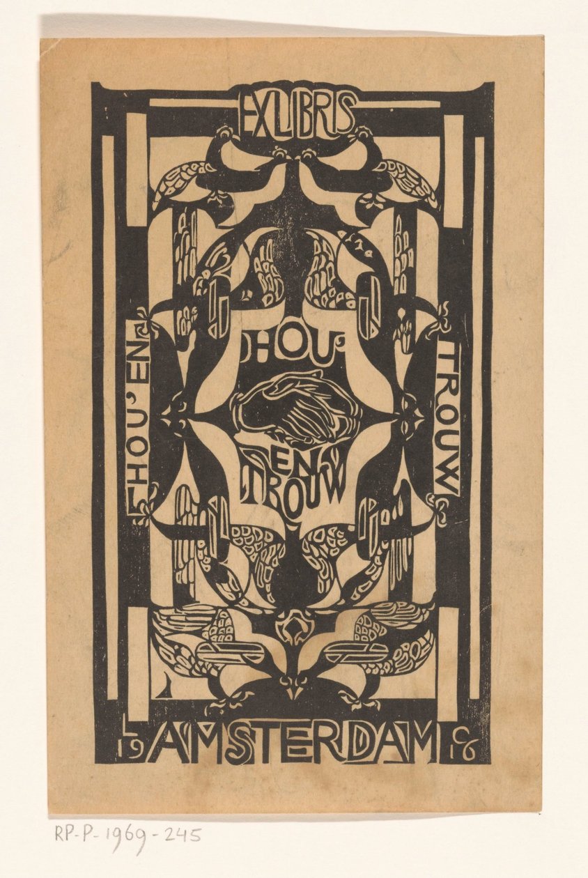 Ex libris af foreningen Hou
