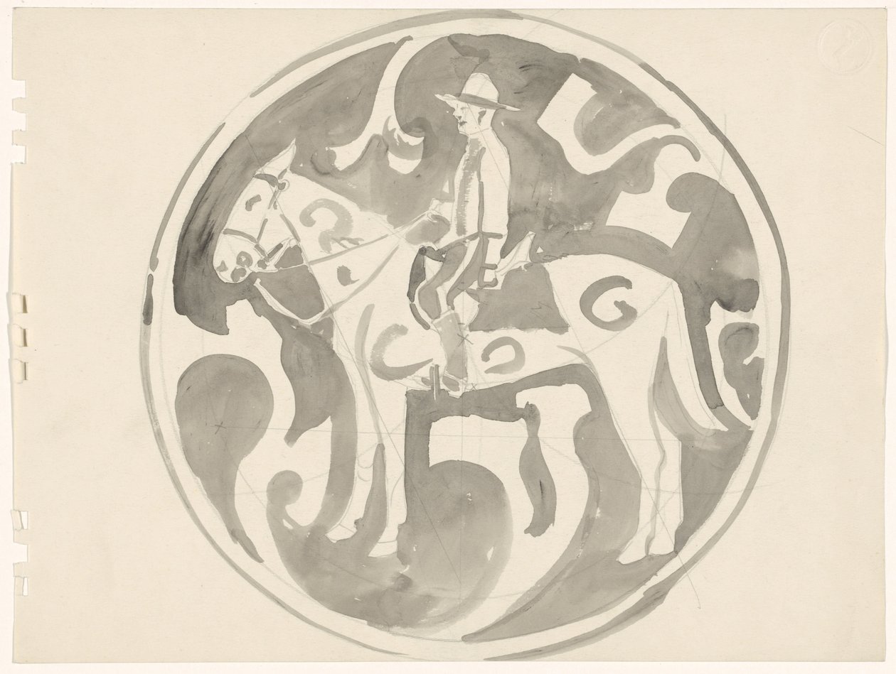 Design til et canadisk mountie-skilt af Carel Adolph Lion Cachet