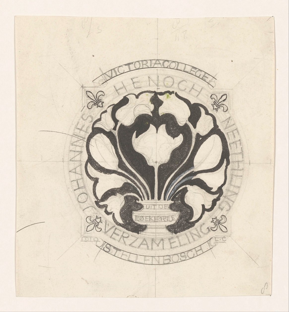 Design til en ex-libris af Johannes Enoch Neethling af Carel Adolph Lion Cachet