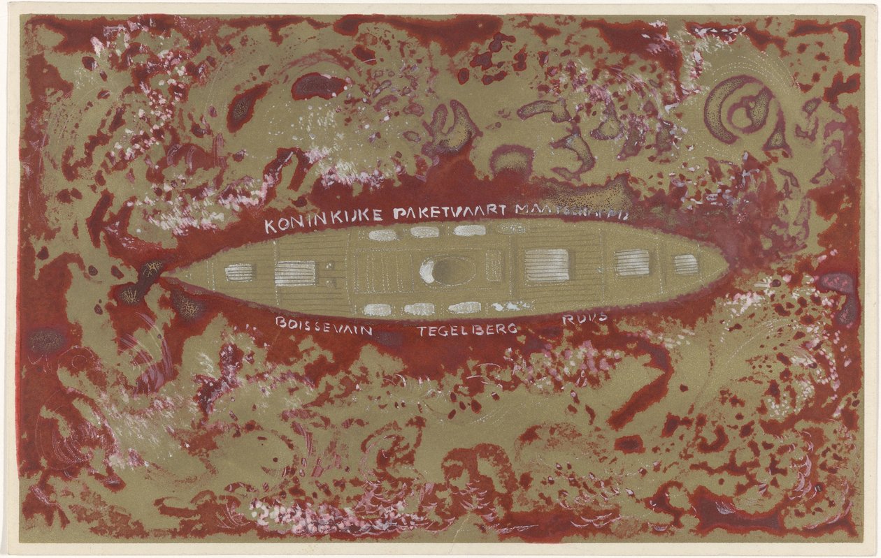 Design til vignet af Koninklijke Paketvaart Maatschappij af Carel Adolph Lion Cachet