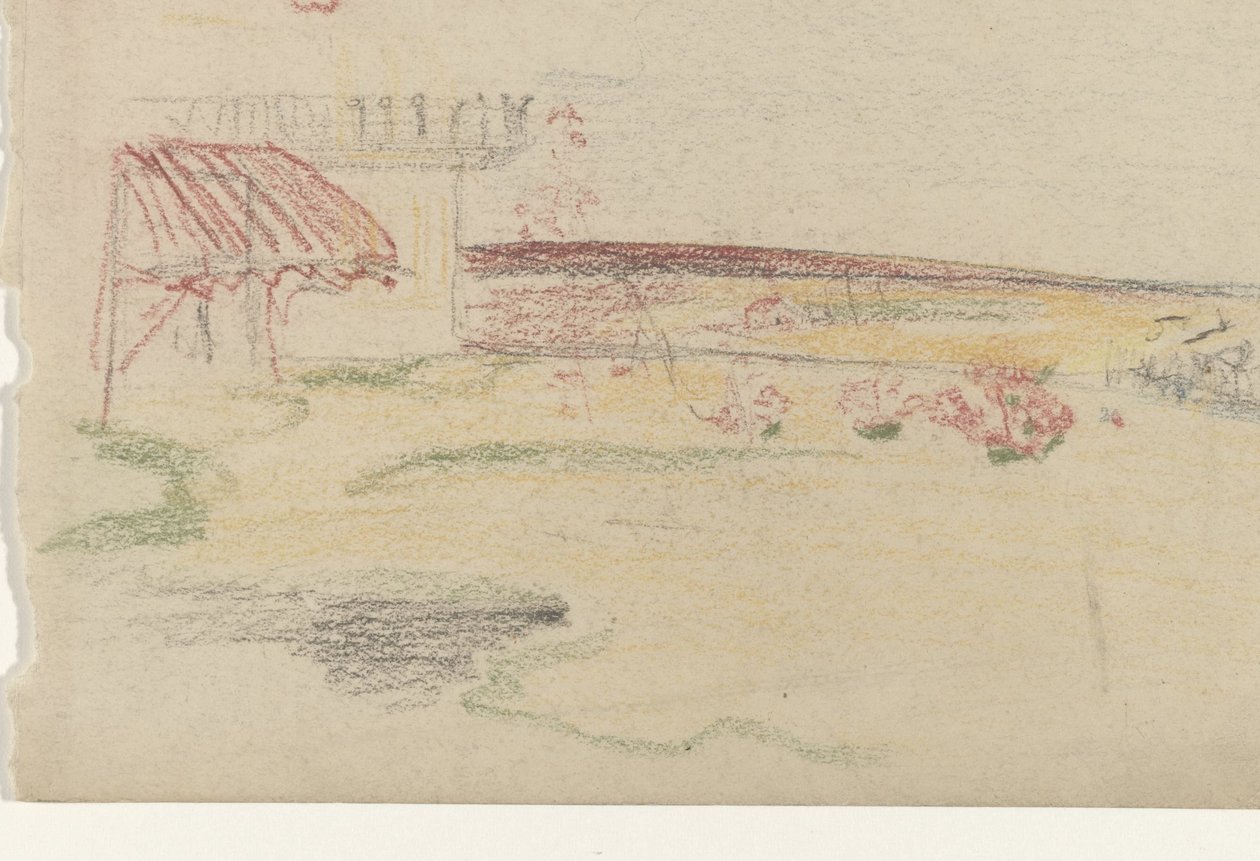 Have bag et hus med markise af Carel Adolph Lion Cachet