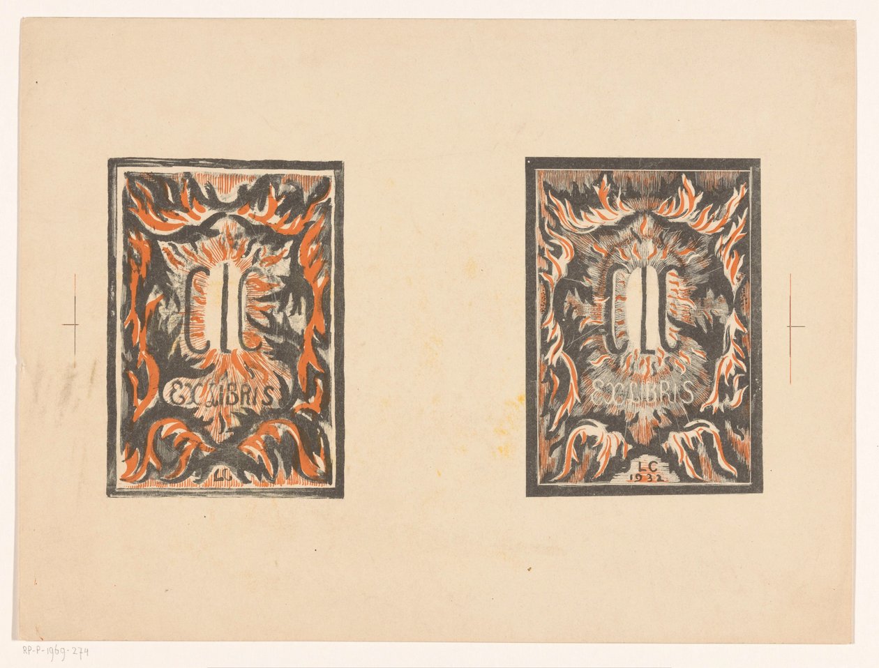To ex-libris af Carel Lion Cachet af Carel Adolph Lion Cachet