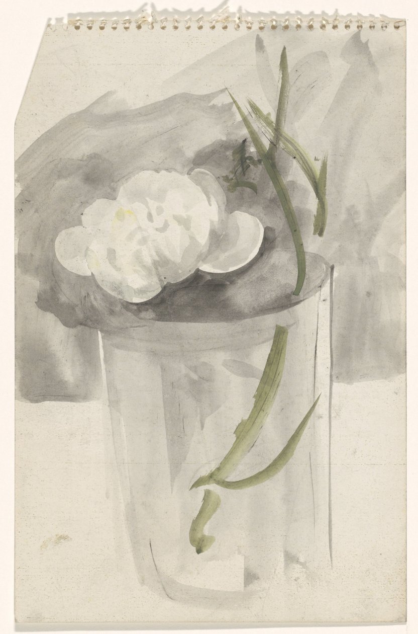 Hvid blomst i et glas af Carel Adolph Lion Cachet