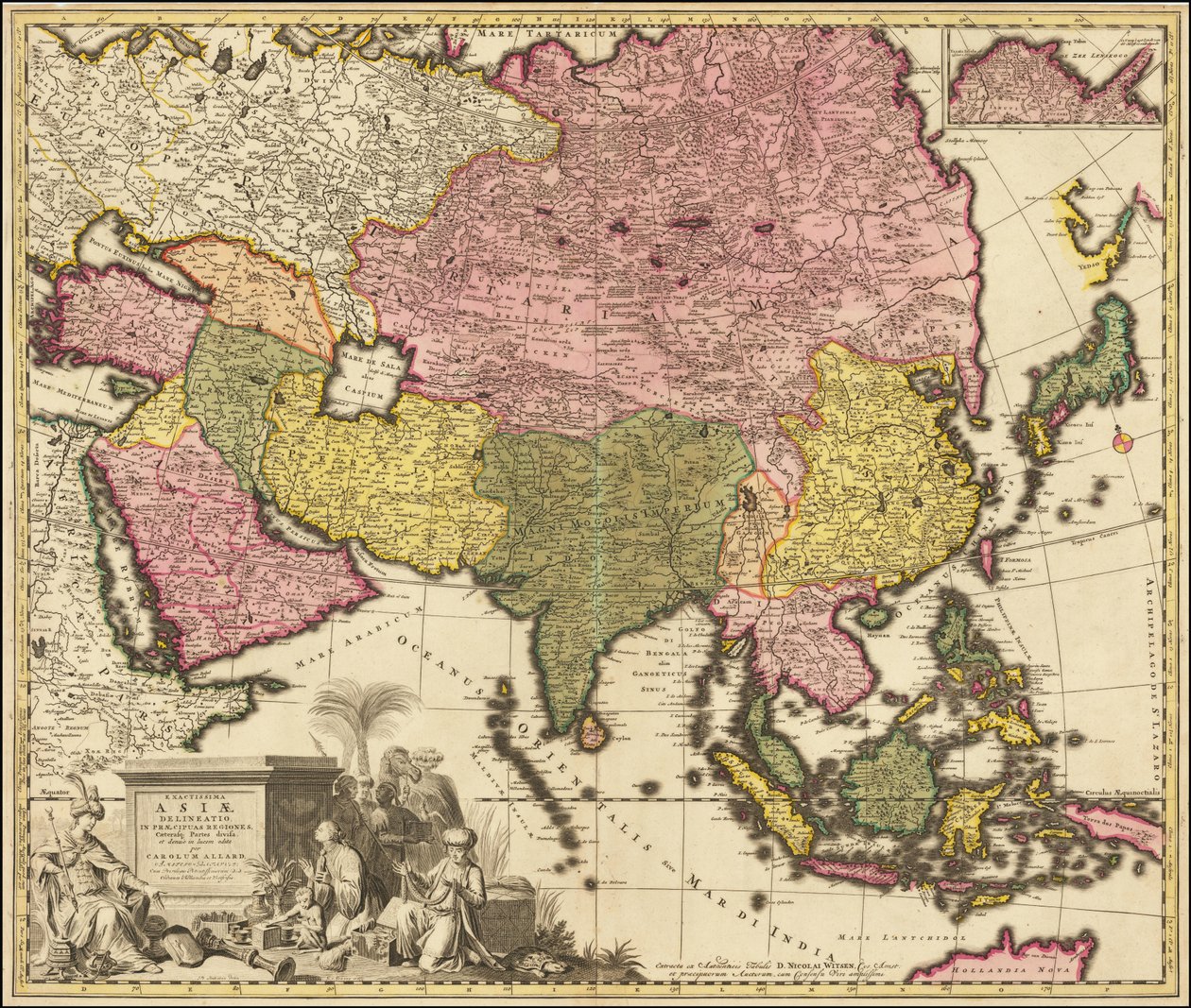 Kort over Asien fra 1695 af Carolus Allard af Carel Allard