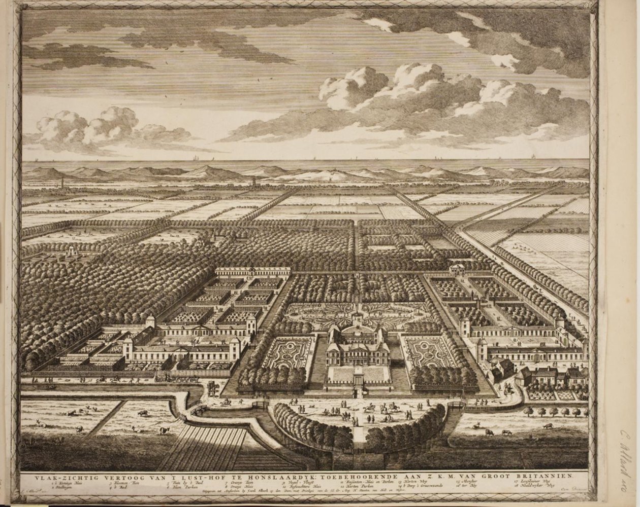 Frederik Henriks lystslot i Hornslaardyck ved Gravesand af Carel Allard