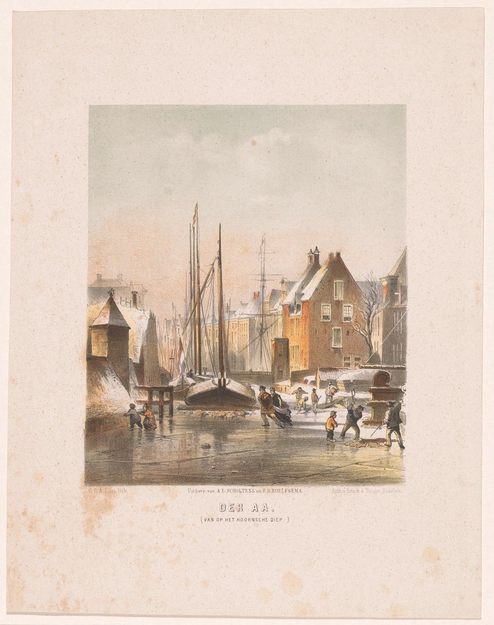 Frosset kanal i Groningen Der Aa. (fra Hoornsche Diep) (titel på objekt) af Carel Christiaan Antony Last