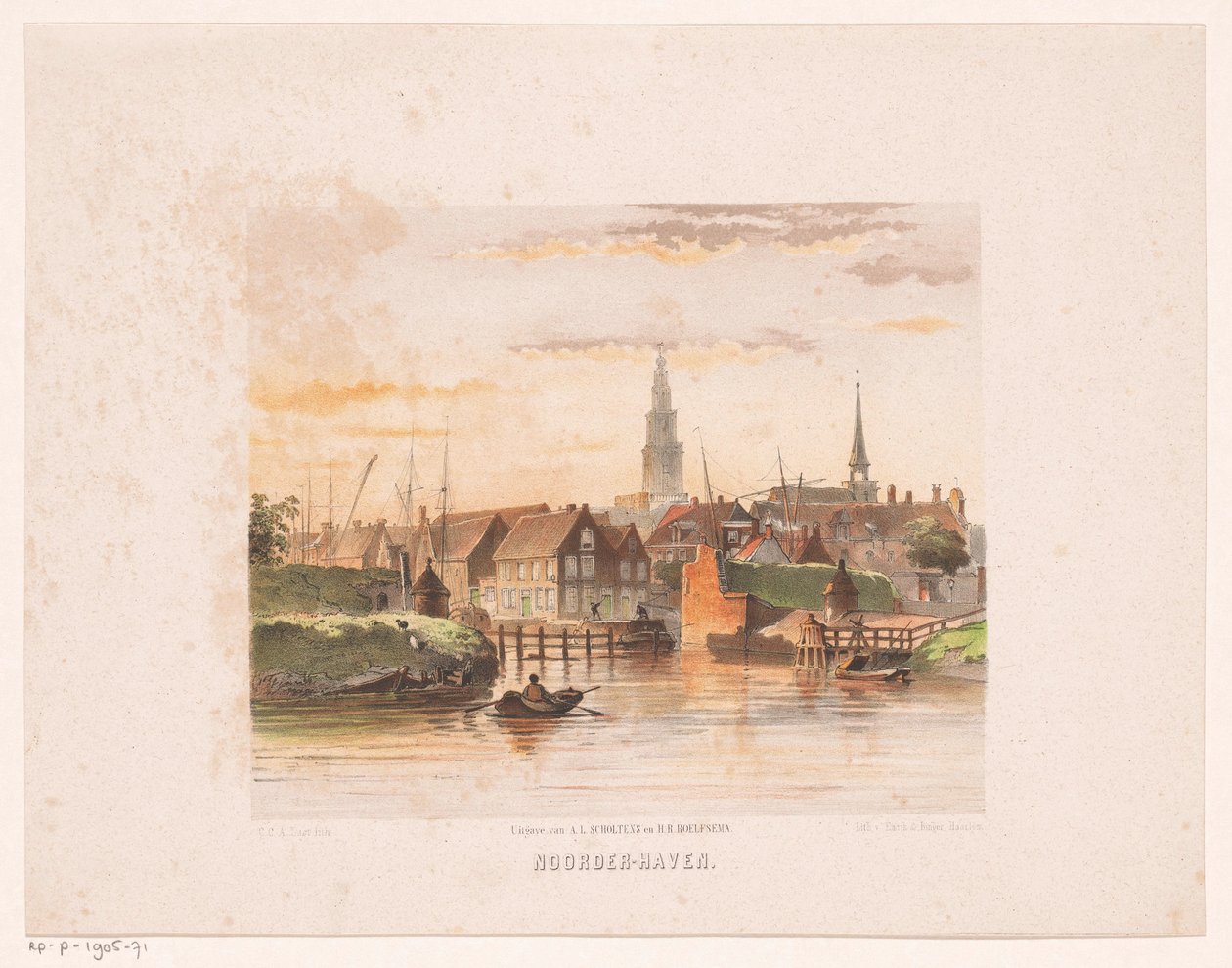 Udsigt over Groningen fra Noorderhaven Noorder-Haven (titel på objekt) af Carel Christiaan Antony Last