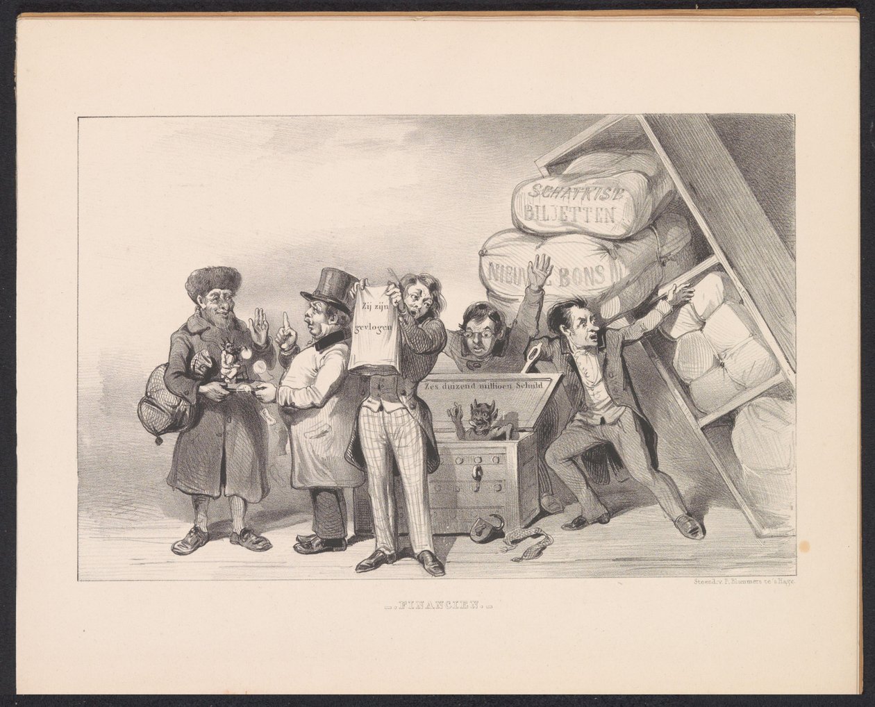 Frankrigs håbløse økonomiske tilstand, 1848 Finans (titel på objekt) af Carel Christiaan Antony Last