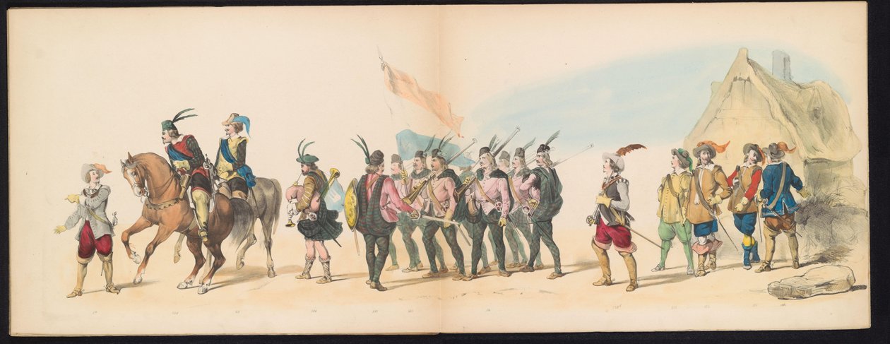 Masquerade of the Leiden Students, 1850 (plade 11) Intogt af Frederik Hendrik i 