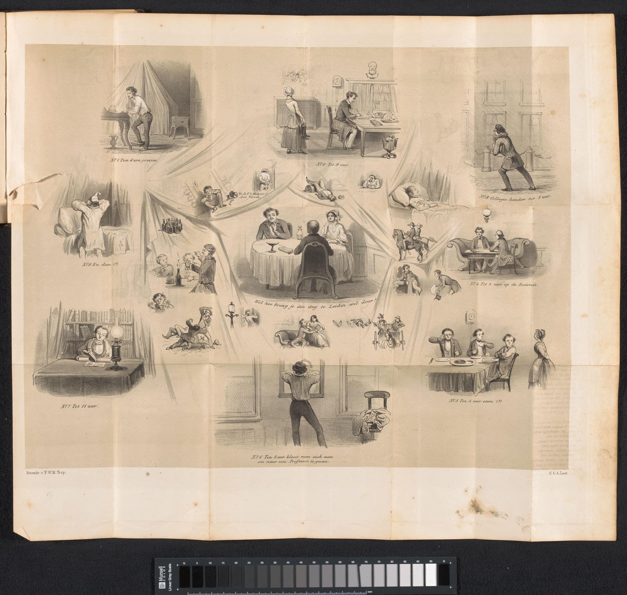 Tegnefilm i Leiden studenteralmanak, 1853 af Carel Christiaan Antony Last