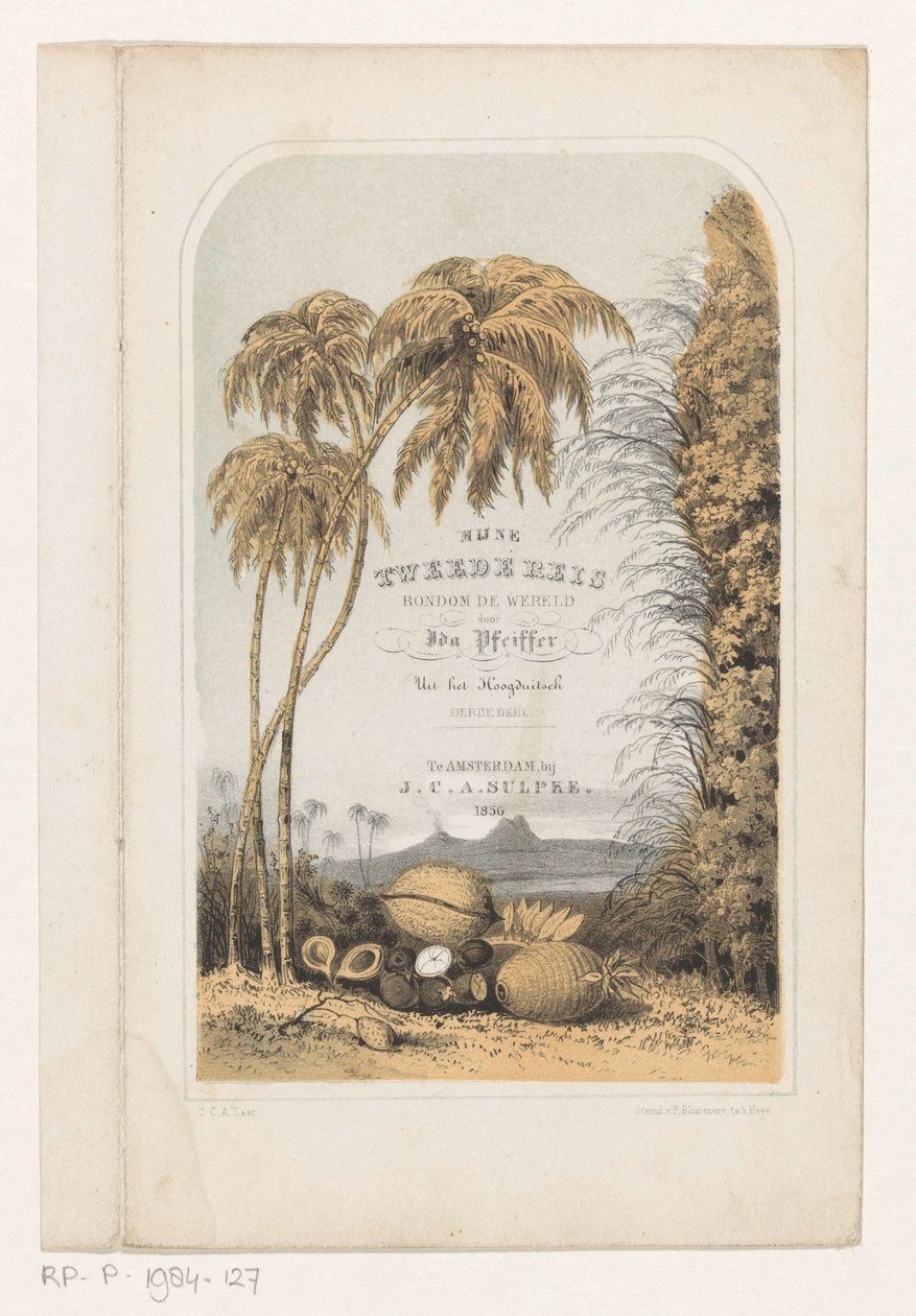 Tropisk landskab Titelside for: Ida Pfeiffer, My Second Voyage Around the World, 1856 af Carel Christiaan Antony Last
