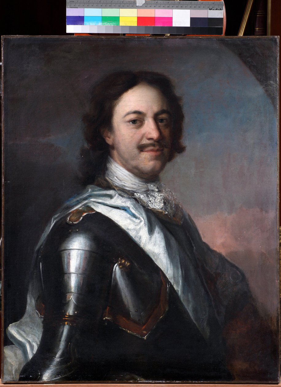 Pierre le grand - Portræt af kejser Peter I den Store (1672-1725) af Carel (Charles) de Moor (1656-1738), - Olie på lærred, 77x62 - Privat samling af Carel De Moor