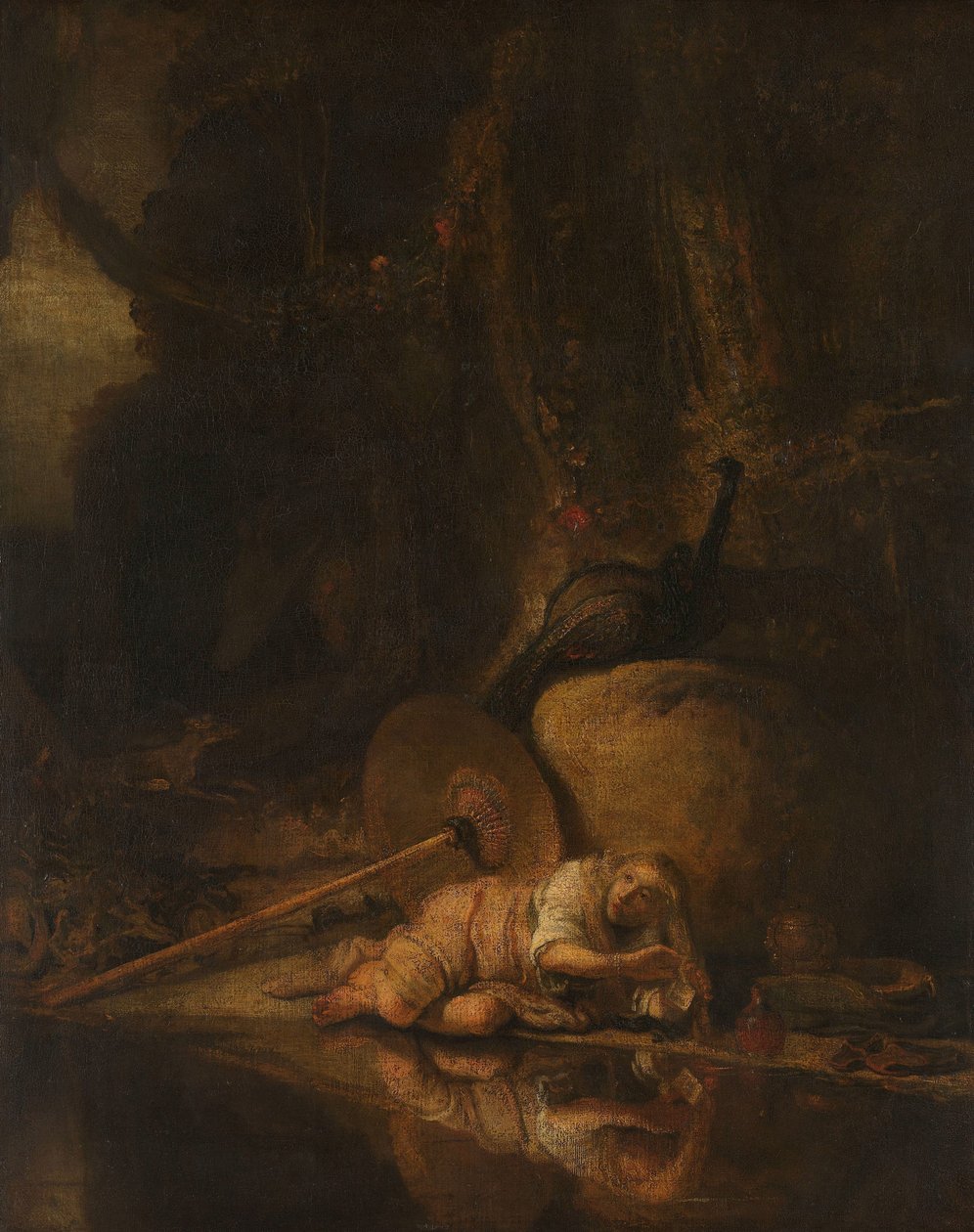 Hera gemmer sig under slaget om guderne og giganterne af Carel Fabritius (copy after)