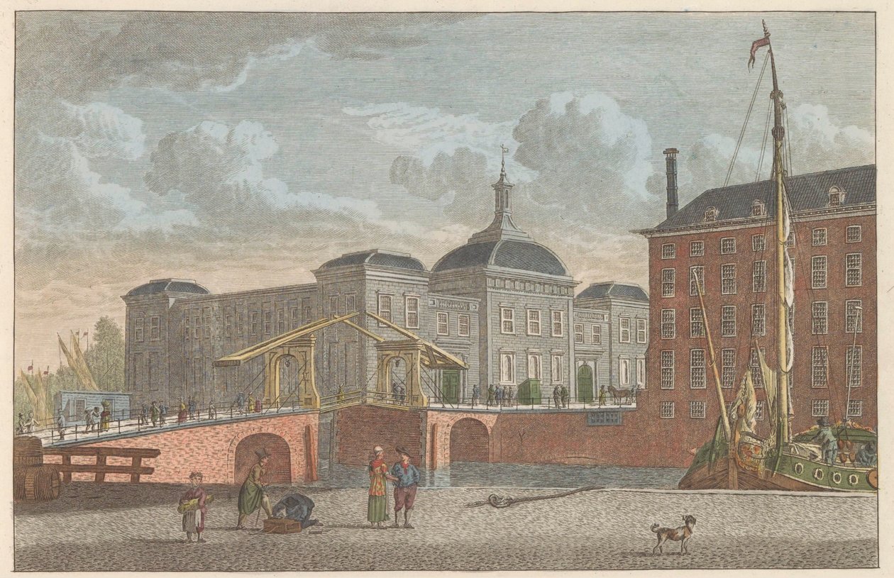Beurs te Rotterdam, ca. 1790 Beurs te Rotterdam / Børsen i Rotterdam (titel på objekt) af Carel Frederik Bendorp (I)
