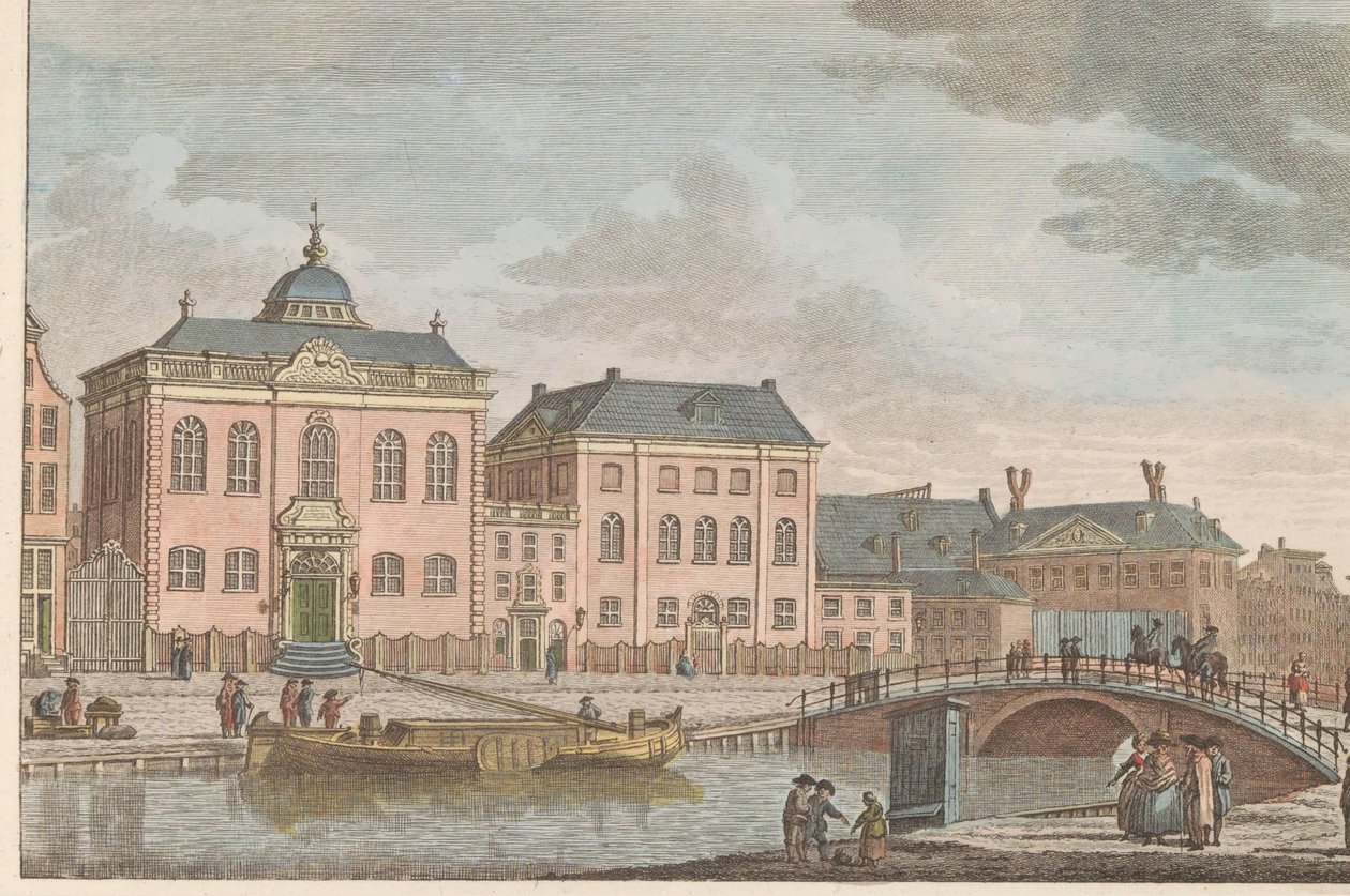 Højtysk synagoge i Amsterdam, ca. 1790 Højtysk jødisk kirke i Amsterdam / Sijnagogue Allemandé à Amsterdam (titel på objekt) af Carel Frederik Bendorp (I)