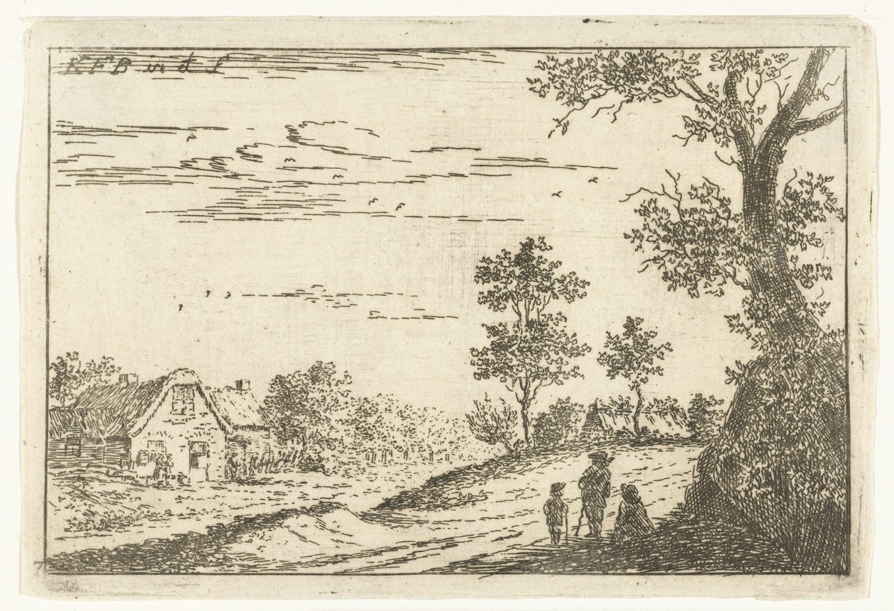 Landskab med gård Landskaber (serietitel) af Carel Frederik Bendorp (I)