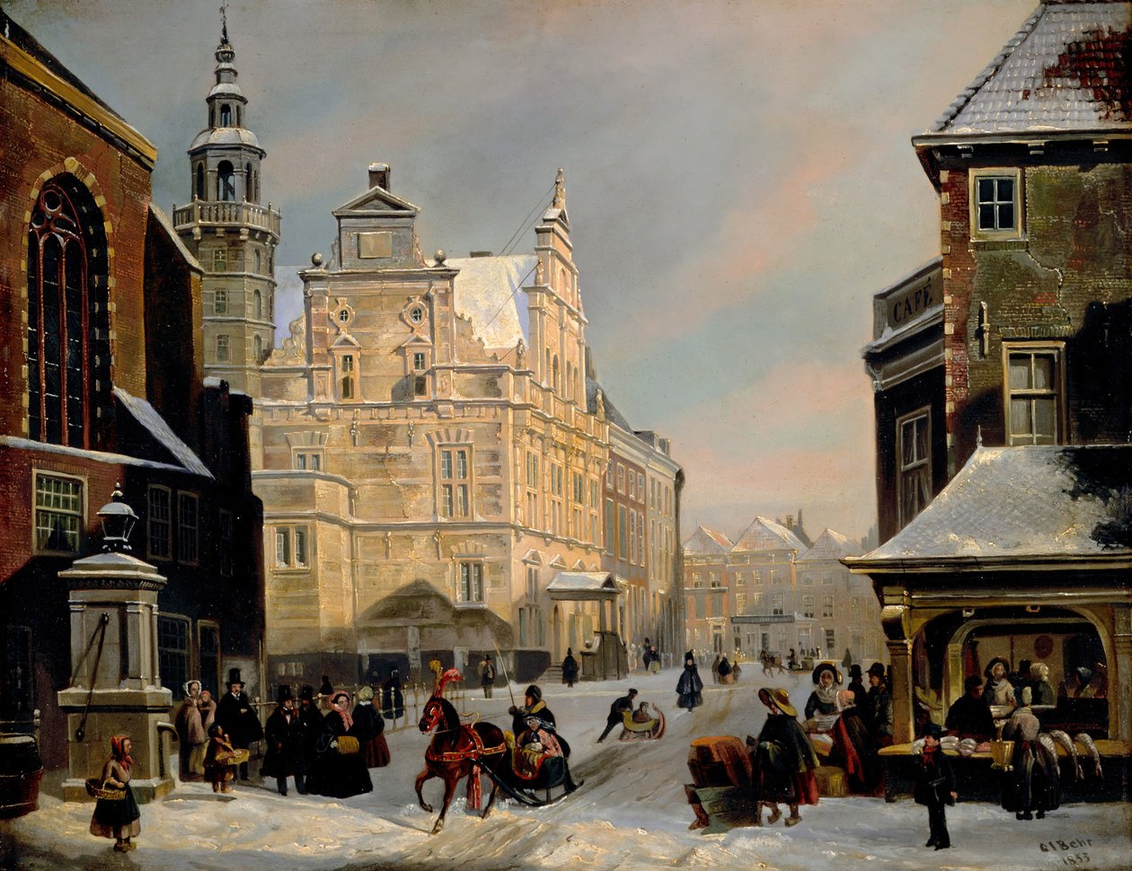 Rådhus, Haag, 1853. af Carel Jacobus Behr