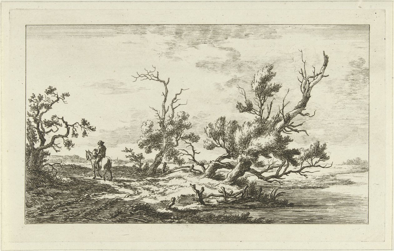 Rytter i et landskab Landskaber (A-F) (serietitel) af Carel Lodewijk Hansen