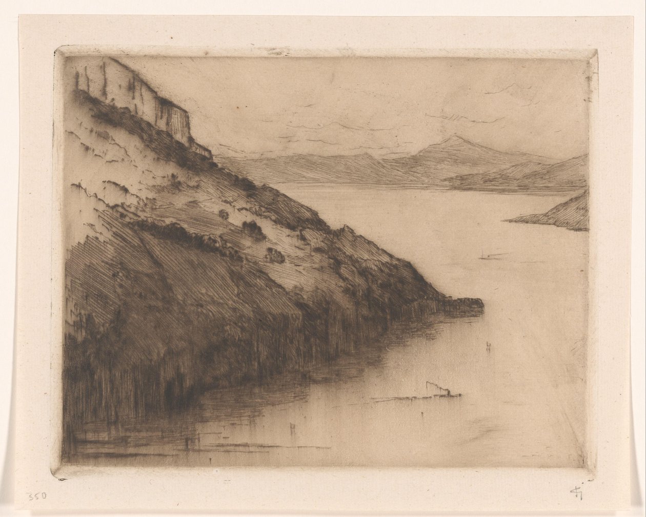 Udsigt over Vierwaldstättersee set fra Axenstein af Carel Nicolaas Storm van 