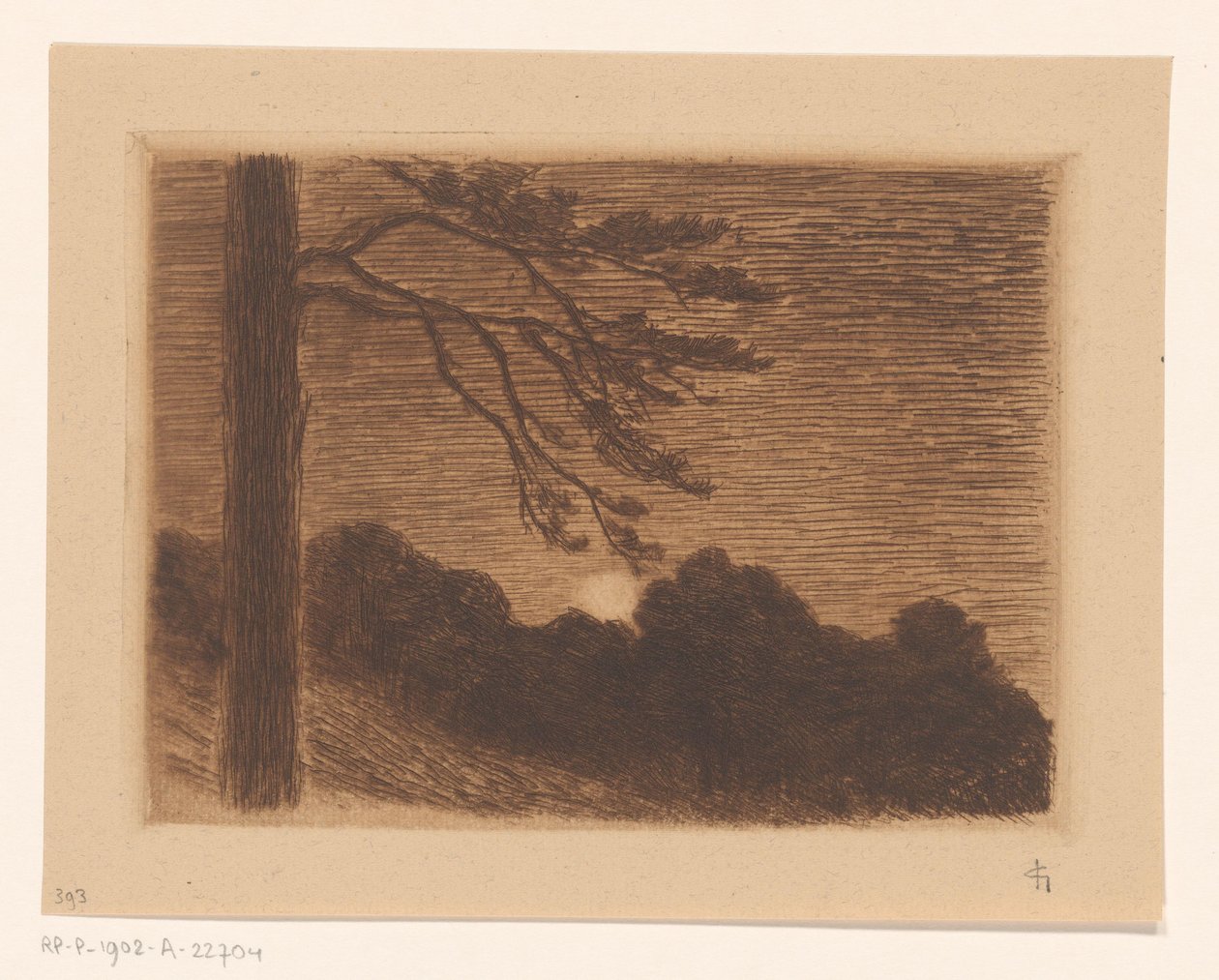 Landskab med stigende måne af Carel Nicolaas Storm van 