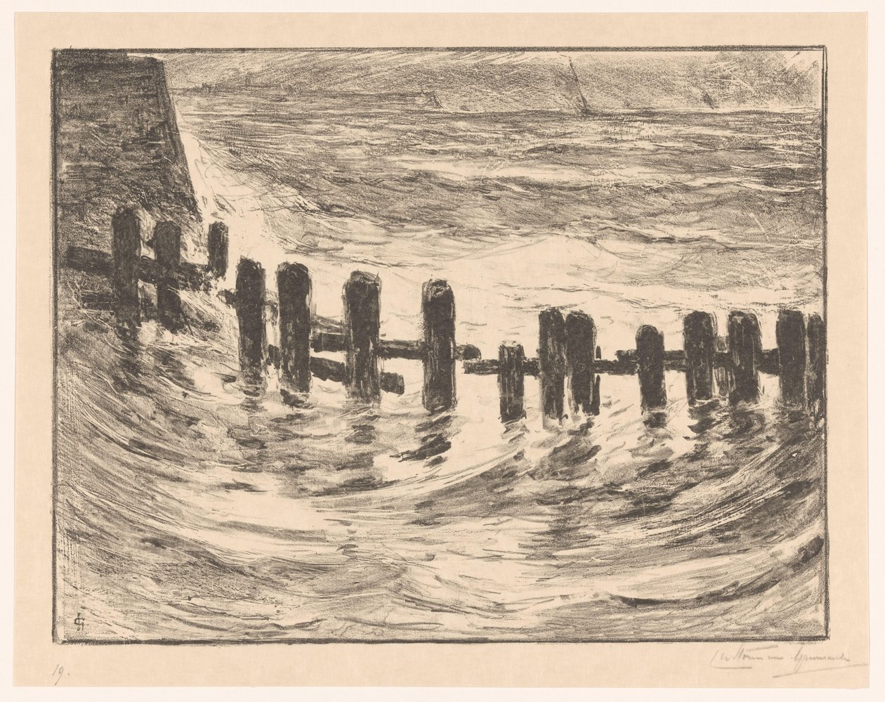 Pælearbejde i Schelde ved Vlissingen af Carel Nicolaas Storm van 