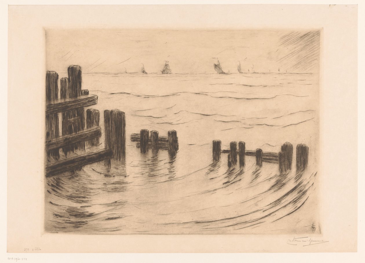 Havlandskab med bølgebrydere ved Vlissingen Brise-lames, Flessingue (original titel) af Carel Nicolaas Storm van 