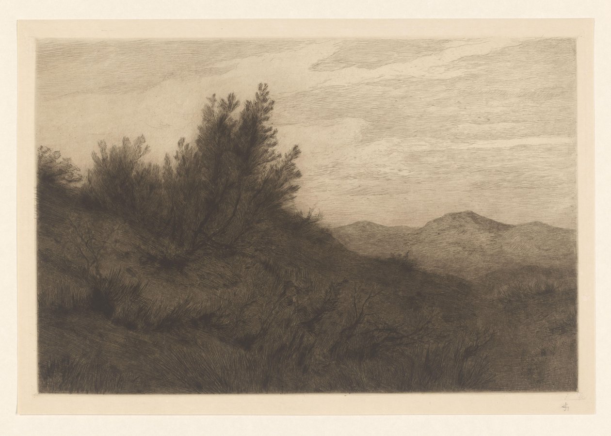 klitlandskab Les dunes at Zandvoort (original titel) af Carel Nicolaas Storm van 