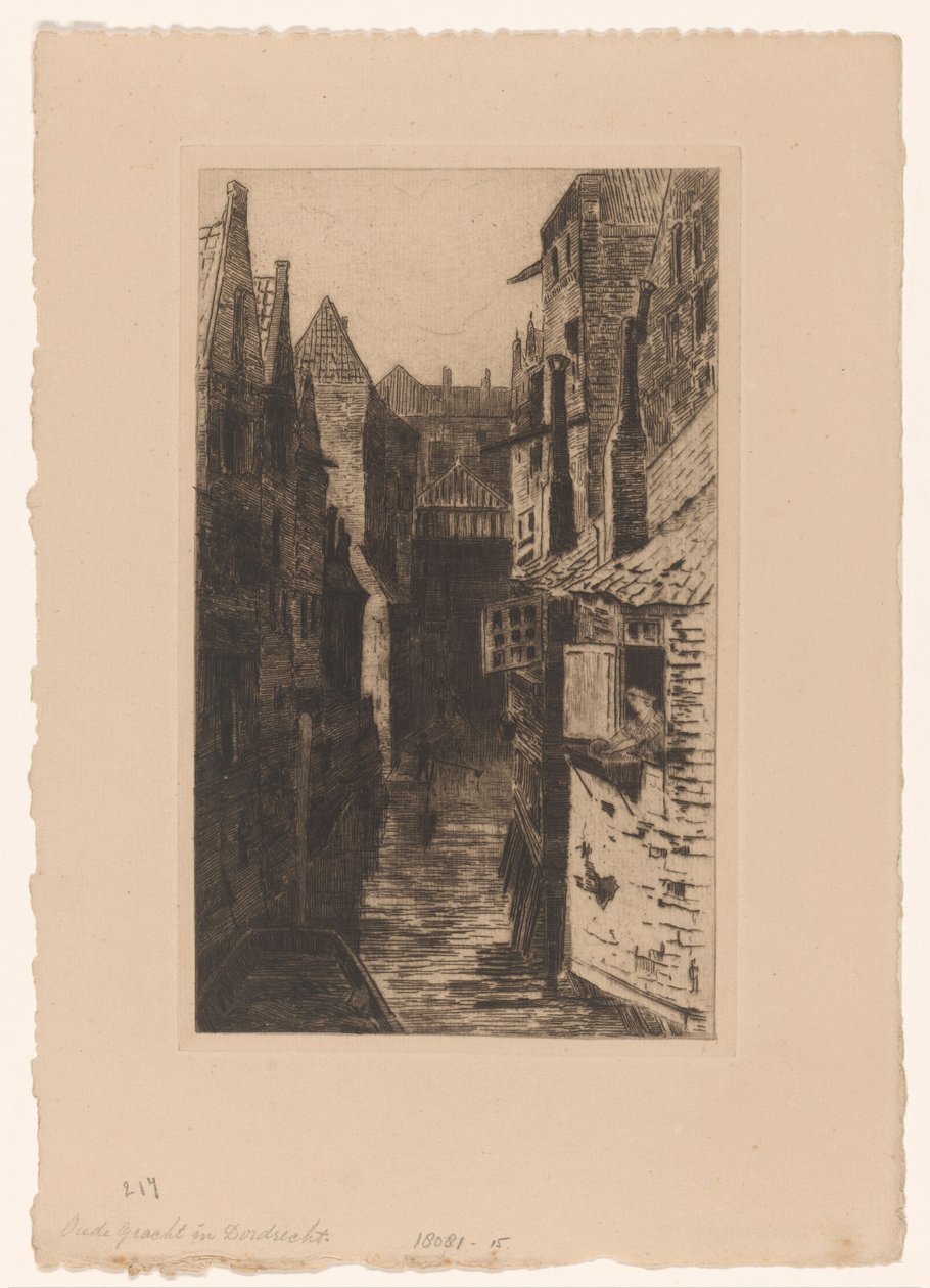Kanal i Dordrecht Old Canal i Dordrecht (titel på objekt) af Carel Nicolaas Storm van 