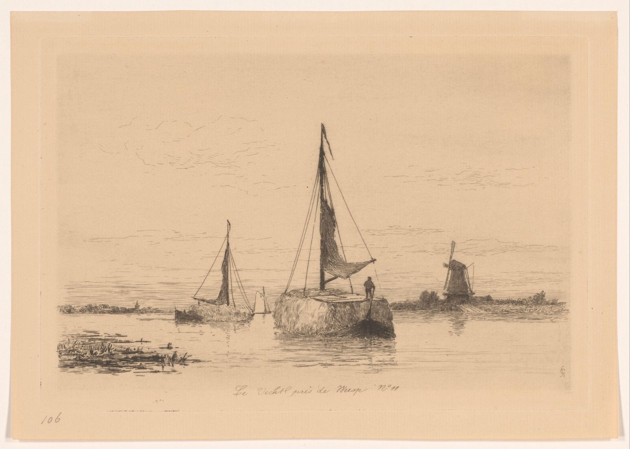 Le Vecht près de Weesp (original titel på objektet) La Hollande (original serietitel) af Carel Nicolaas Storm van 