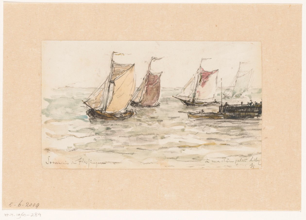 Sejlende fiskefartøjer på Schelde af Carel Nicolaas Storm van 