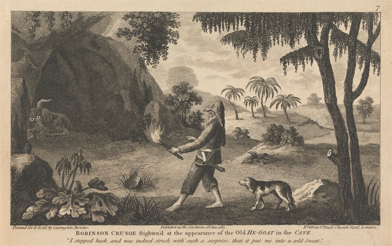 Tolv illustrationer af Robinson Crusoe af Carington Bowles