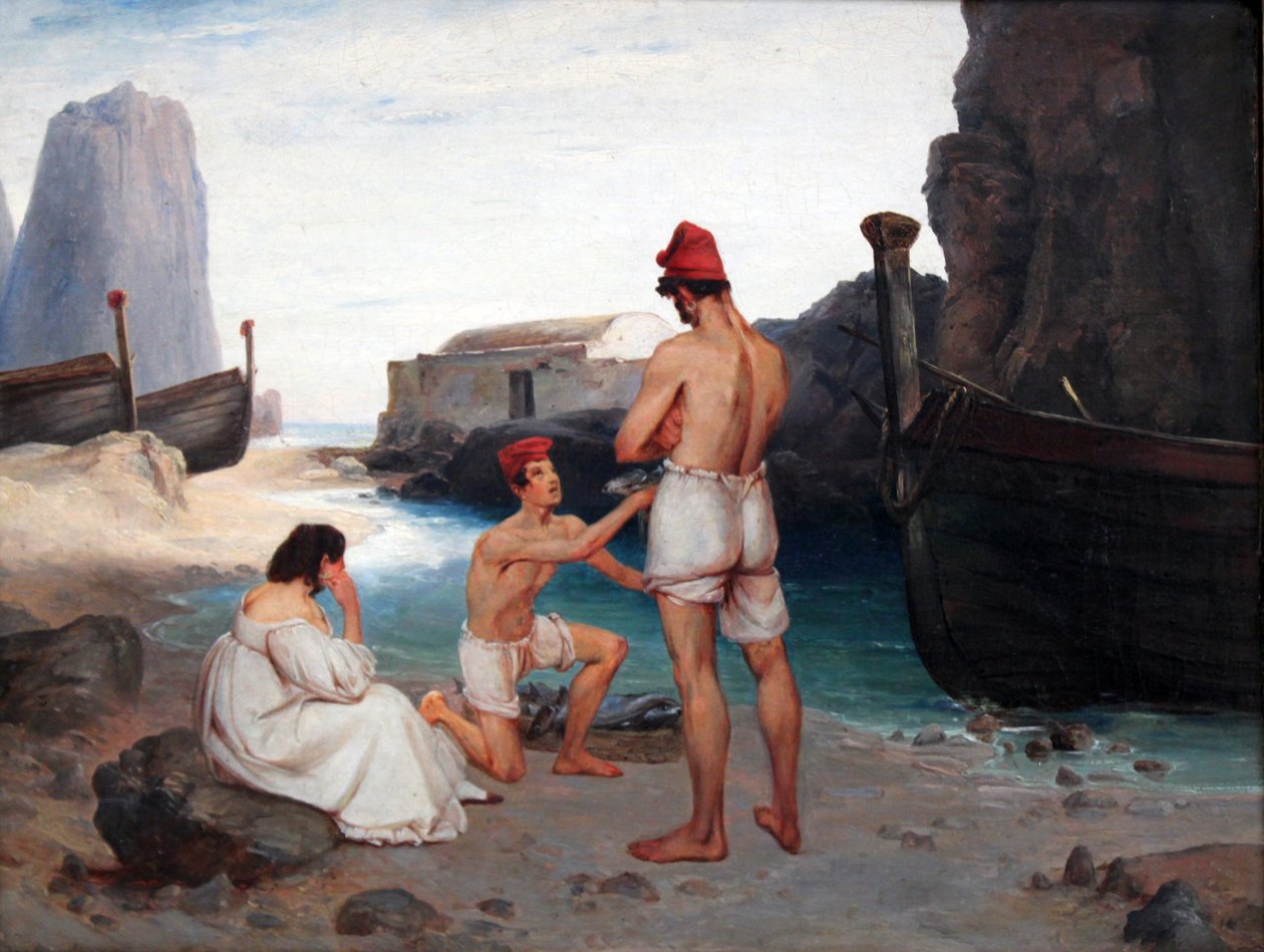 Fiskere på Capri af Carl Blechen